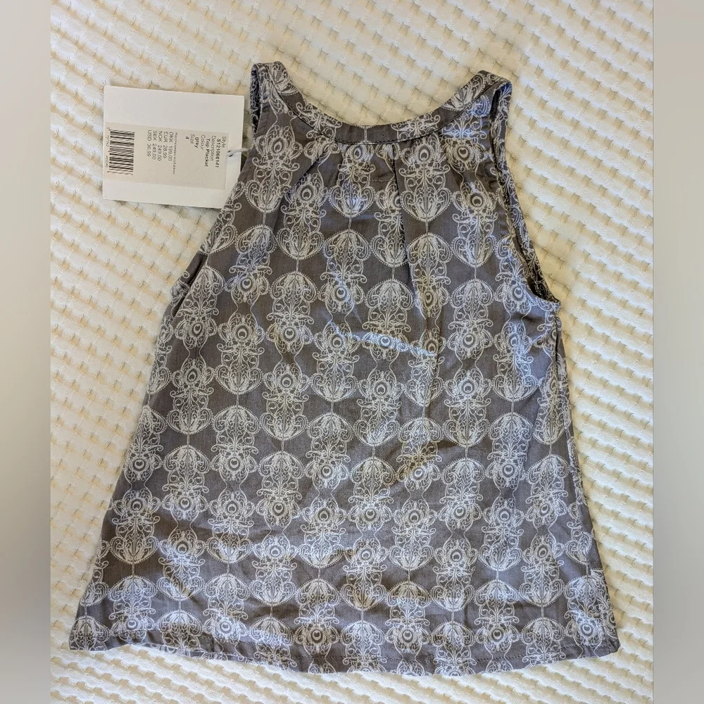 WHEAT Paisley Ornate Modern Cotton Gray Sleeveless Top & Shorts Set Size 4T NWT